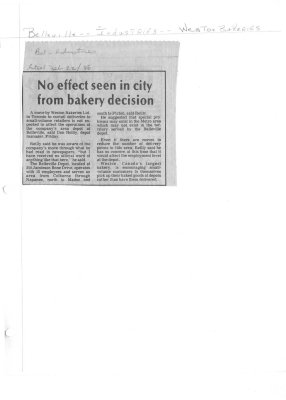 No effect seen in city from bakery decision