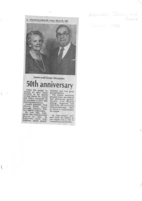 James and Grace Alexander: 50th Anniversary