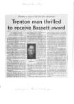 Trenton man thrilled to receive Bassett award