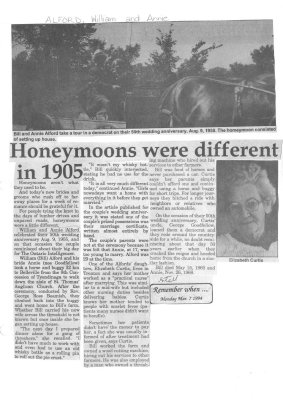 Remember When: Honeymoons were different in 1905