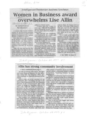 Women in Business award overwhelms Lise Allin