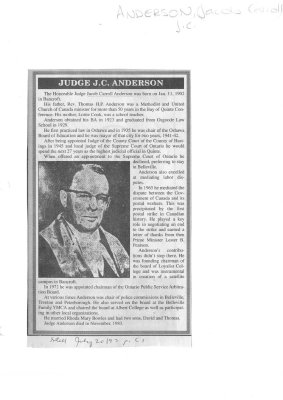 Judge J. C. Anderson