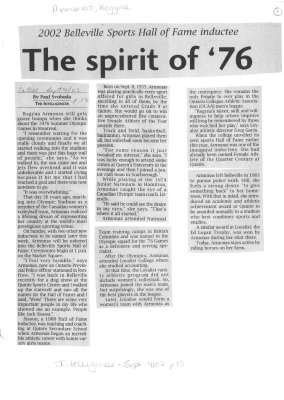 2002 Belleville Sports Hall of Fame inductee: The spirit of '76