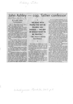 John Ashley -- cop, 'father confessor'