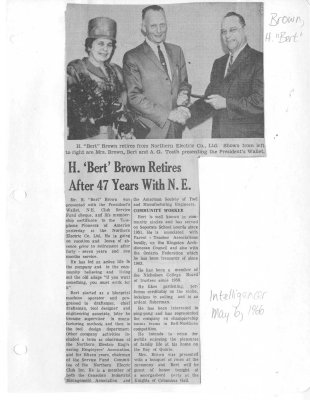 H. 'Bert' Brown Retires After 47 Years With N. E.