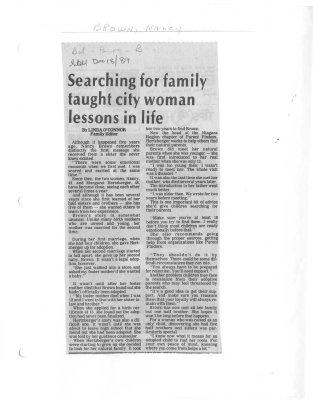 Searching for family taught city woman lessons in life