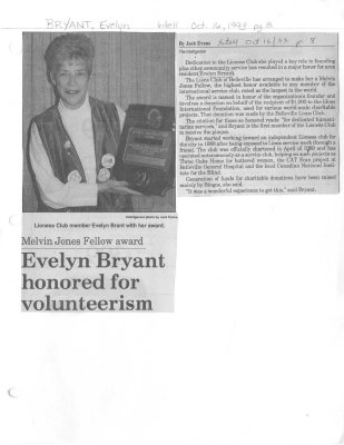 Evelyn Bryant honored for volunteerism