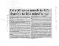 Ed still sees much in life thanks to his mind's eye