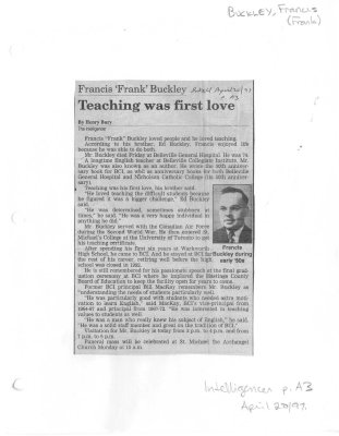 Francis 'Frank' Buckley: Teaching was first love