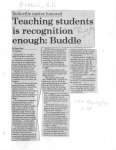 Teaching students is recognition enough: Buddle