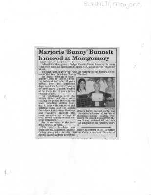 Marjorie 'Bunny' Bunnett honored at Montgomery