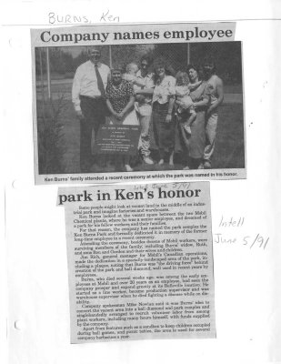 Company names employee park in Ken's honor