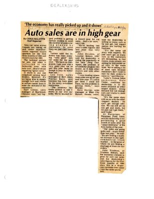 Auto sales are in high gear