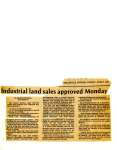 Industrial land sales approved Monday