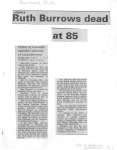 Ruth Burrows dead at 85