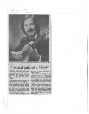 Classical guitarist at library