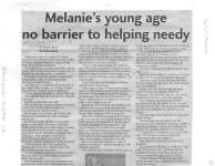 Melanie's young age no barrier to helping needy