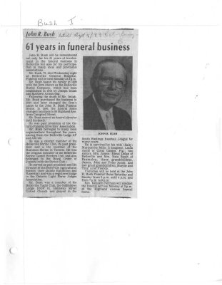 61 years in funeral business