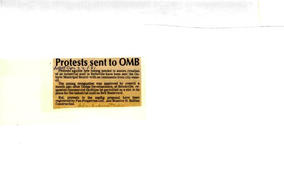 Protests sent to OMB