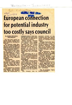 European connection for potential industry too costly says council