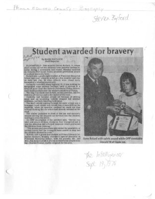 Student awarded for bravery