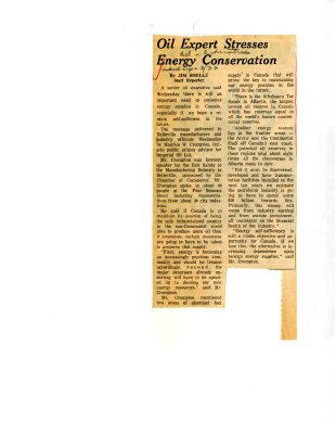 Oil Expert Stresses Energy Conservation