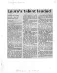 Laura's talent lauded