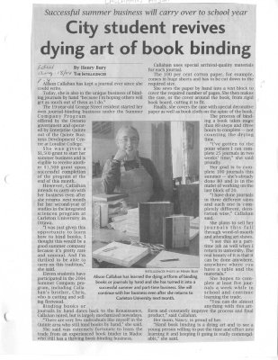 City student revives dying art of book binding