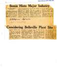 Bemis Hints Major Industry Considering Belleville Plant Site