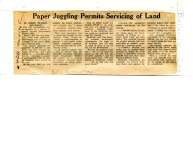 Paper Juggling Permits Servicing of Land