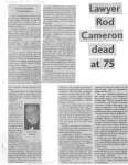 Lawyer Rod Cameron Dead at 75