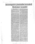 Investigative journalist revealed Mulroney scandal