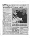 'Cal Ripken' of postal workers honored for 25 year string