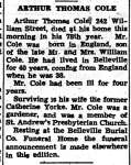 Cole, Arthur Thomas (Died)