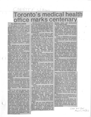 Toronto's medical health office marks centenary