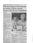 Pioneering involvement in many areas earns honor for Jean Caulfield