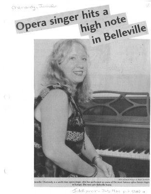 Opera singer hits a high note in Belleville