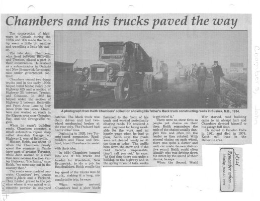 Chambers and his trucks paved the way