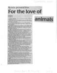 For the love of animals
