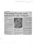 Teaching French 'only natural for me', Chayer