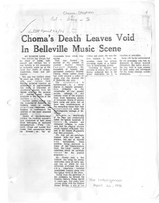 Choma's Death Leaves Void In Belleville Music Scene