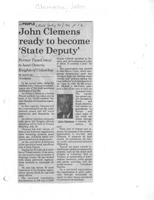 John Clemens ready to become 'State Deputy'