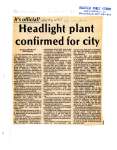 Headlight plant confirmed for city