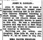 Goslin, John N (Died)