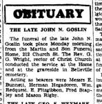 Goslin, John N (Died)