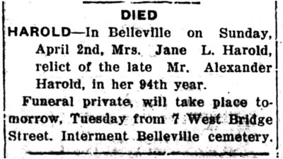 Harold, Jane (Died)