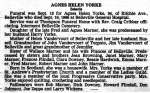 Yorke, Agnes Helen (née Marner) (Died)