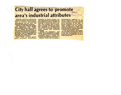 City hall agrees to promote area's industrial attributes