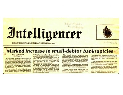 Marked increase in small-debtor bankruptcies