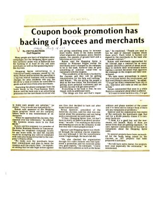 Coupon book promotion has backing of Jaycees and merchants